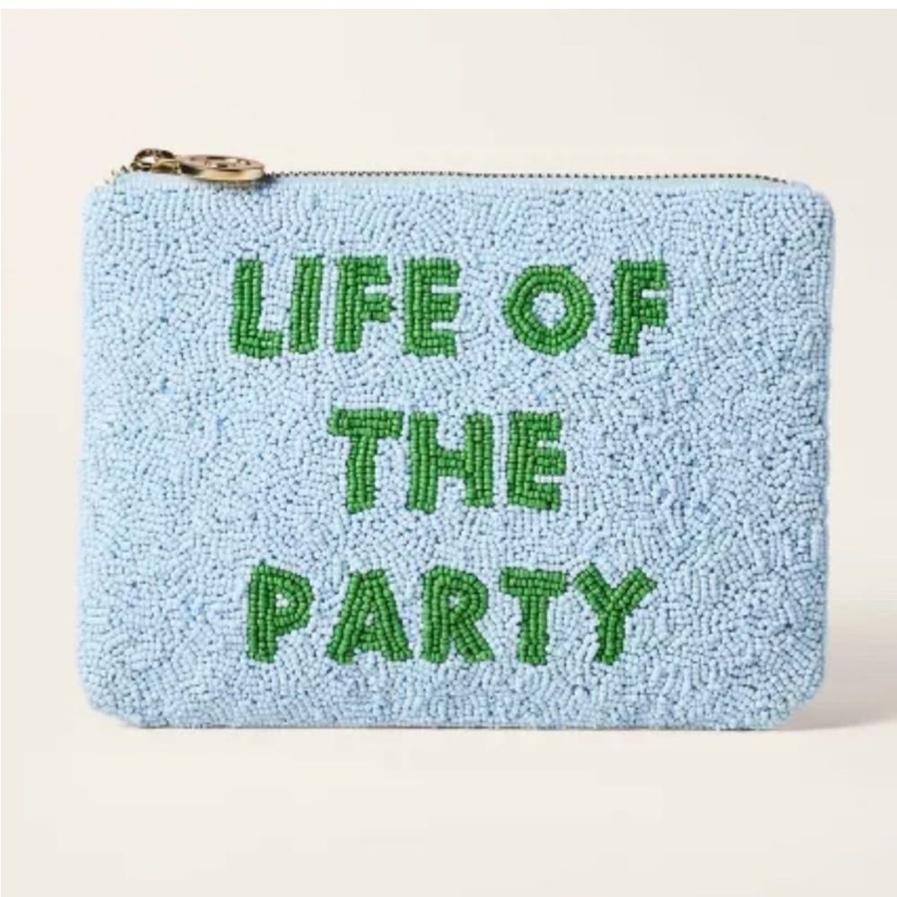 Kate Spade ♠️ Beaded Blue Clutch Life of the Party